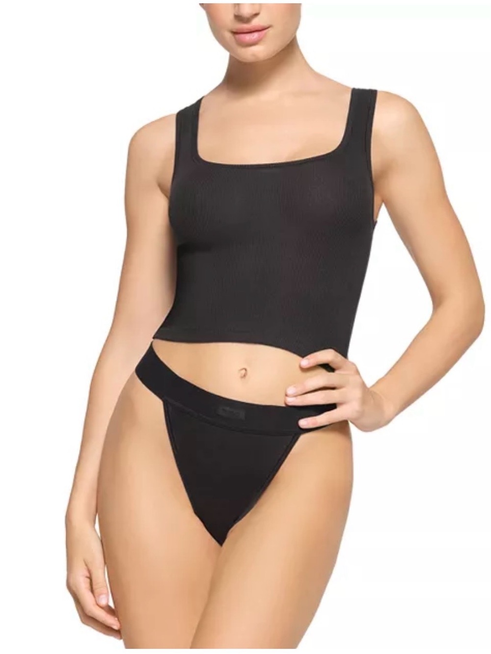SKIMS Black Square-Neck women’s Tank